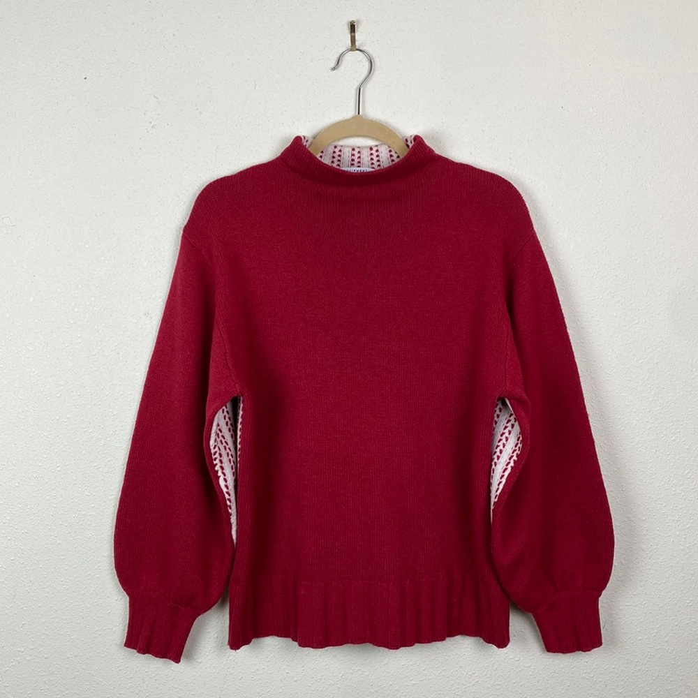 Equipment Femme | Veleraine Rio Red Wool Cashmere Mockneck Sweater XS